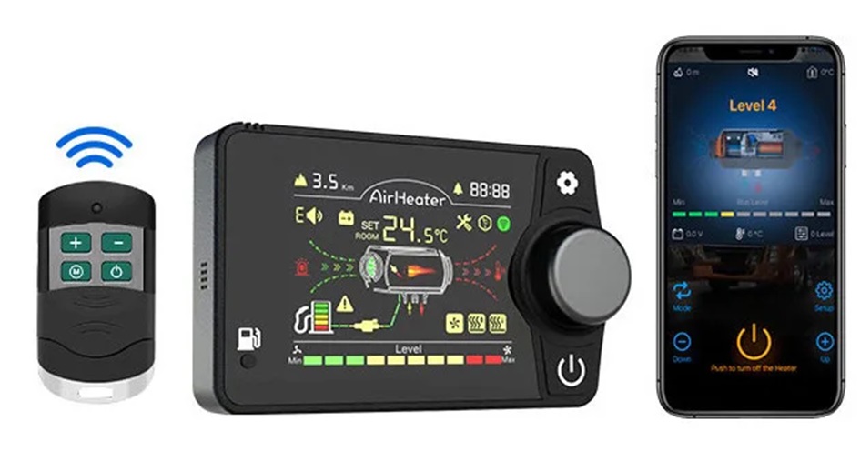 XL-AIRDD Ovládací panel k nezávislému topení, Bluetooh propojení s telefonem, 12 nebo 24V (automatic)