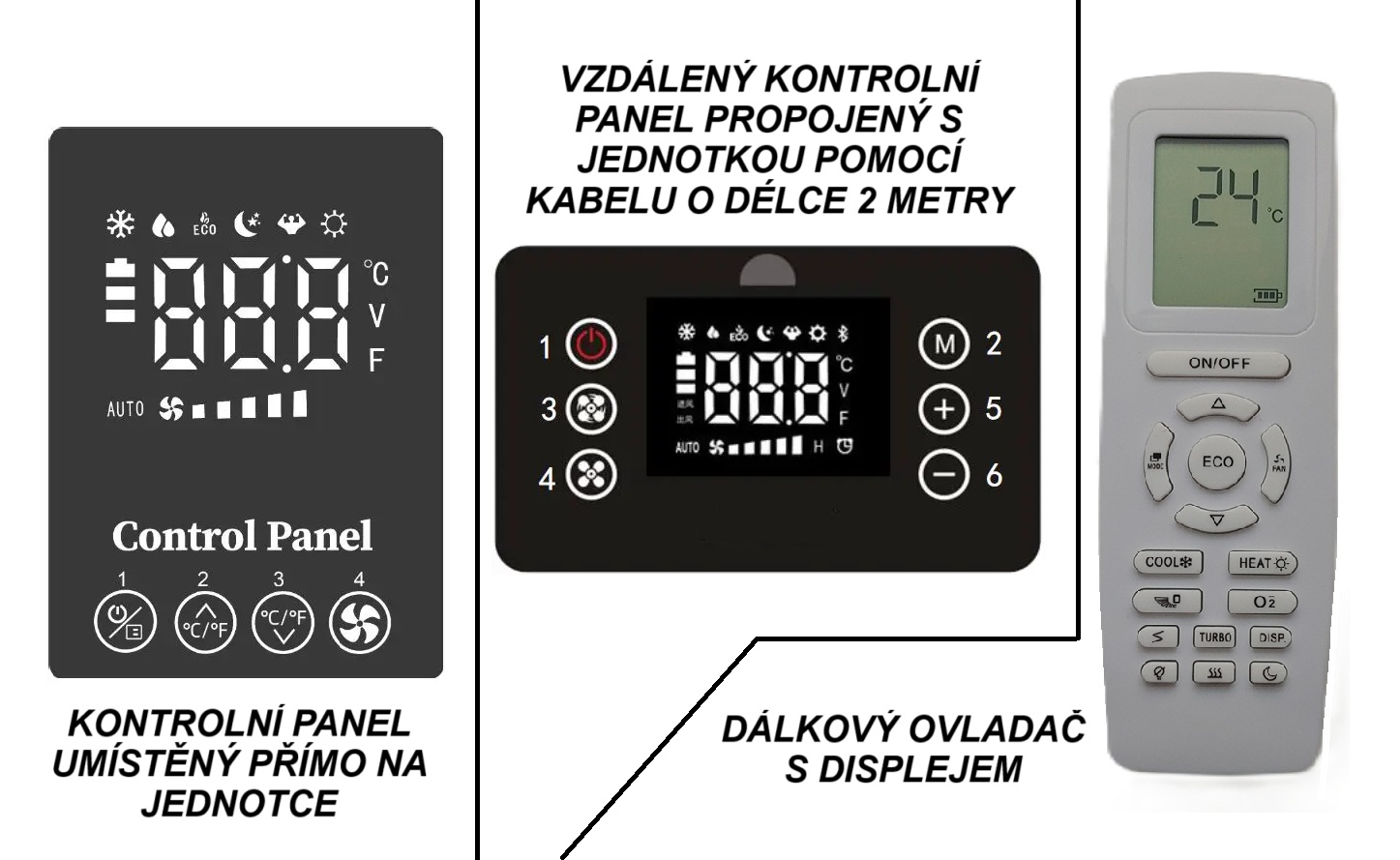 Vestavná klimatizace CU20 12V, chladící výkon 8000BTU/2200W