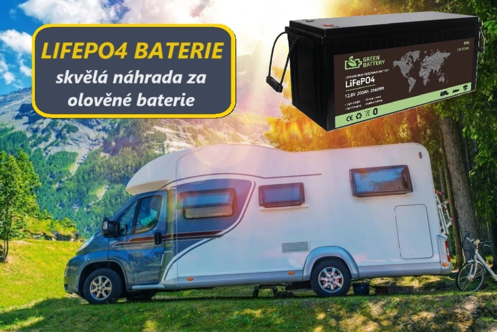 Baterie LiFePO4 12,8V 200Ah, 2560Wh, BMS, Lithium-železo-fosfátová baterie