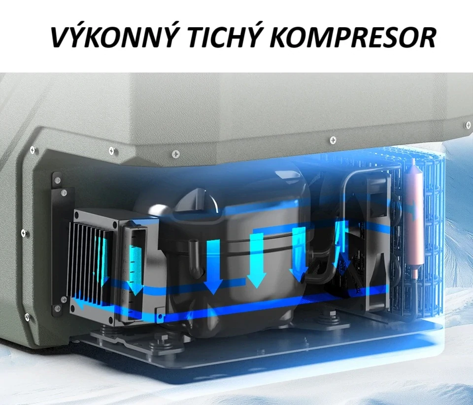 Autochladnička kompresorová Alpicool, autolednice, objem 9l, napájení 12V, 24V nebo 230V, LCD displej