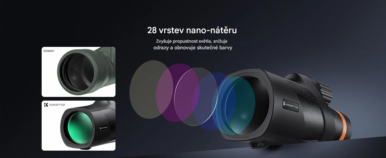 HD monokulární dalekohled 12x50 se stativem a držákem na mobil